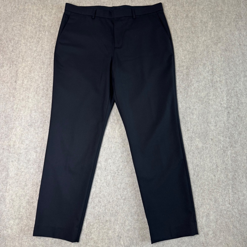 J.Crew Bowery Dress Pants Mens 34x30 Black Slim Wool Trousers BQ424